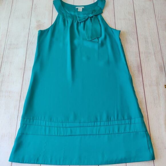 Teal bow shift dress - Picture 6 of 10